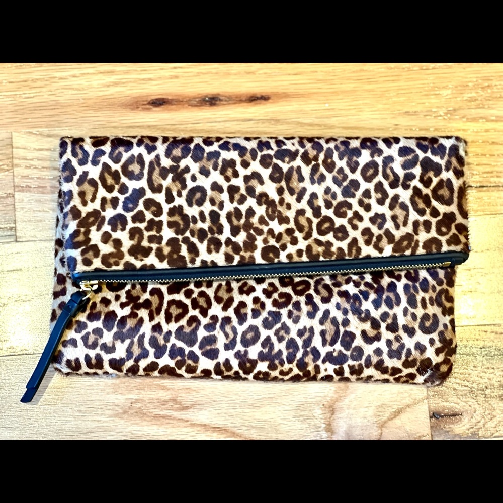 Animal Print Calf Hair Clutch